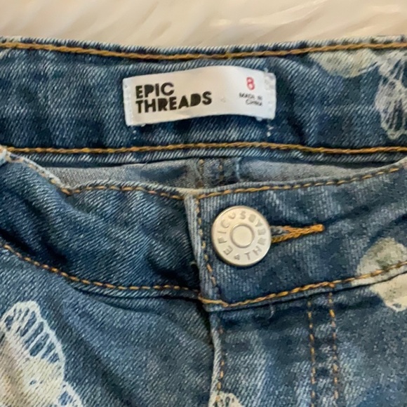 Epic Threads Blue Distressed Jean Shorts - Picture 2 of 6